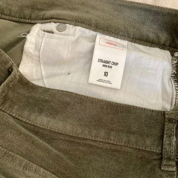 Express (Flying Monkey) High Rise Stretch Corduroy Jeans Size 10, Military Green - Picture 6 of 8